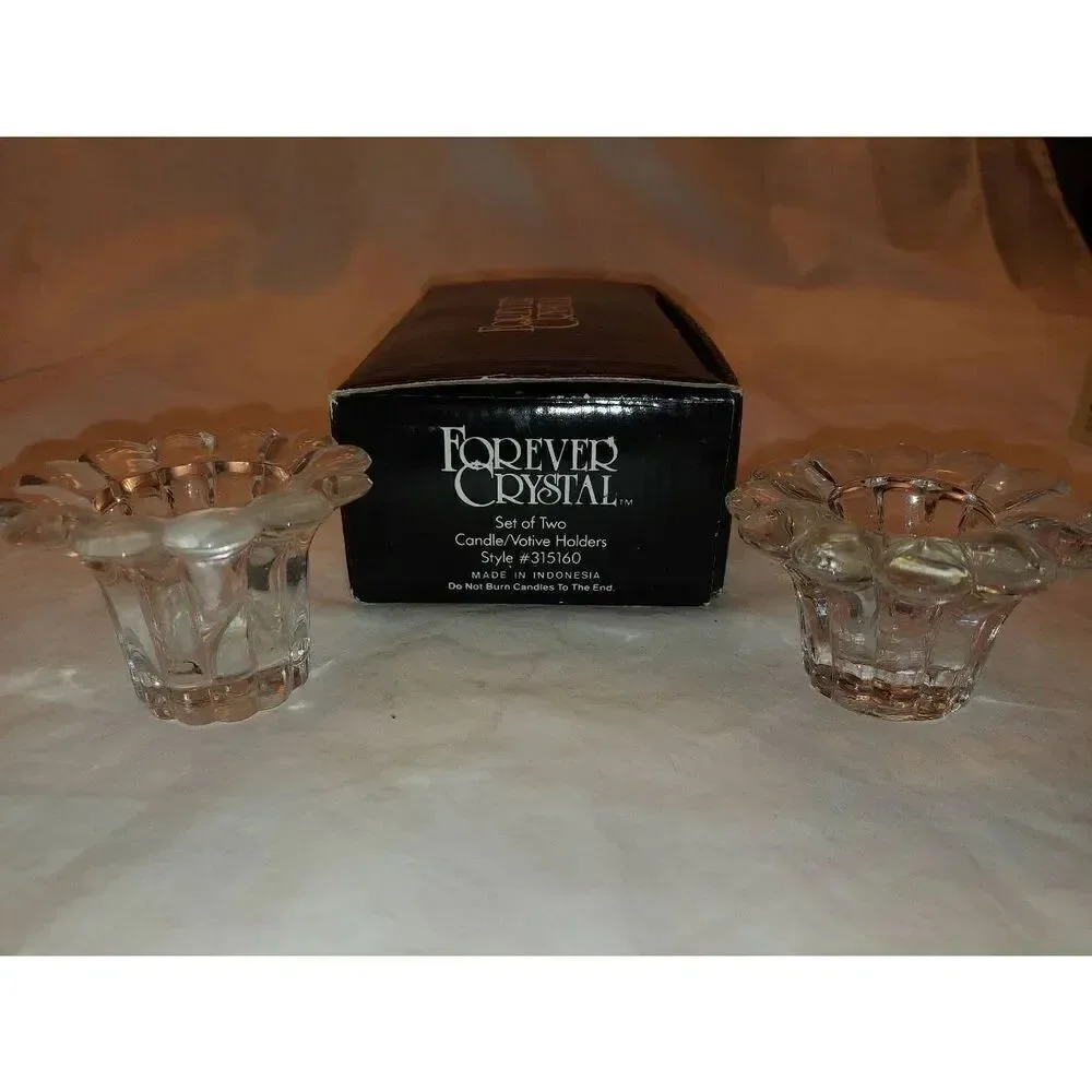 Forever Crystal Set Of 2 Candle/Votive Holders Style #315160